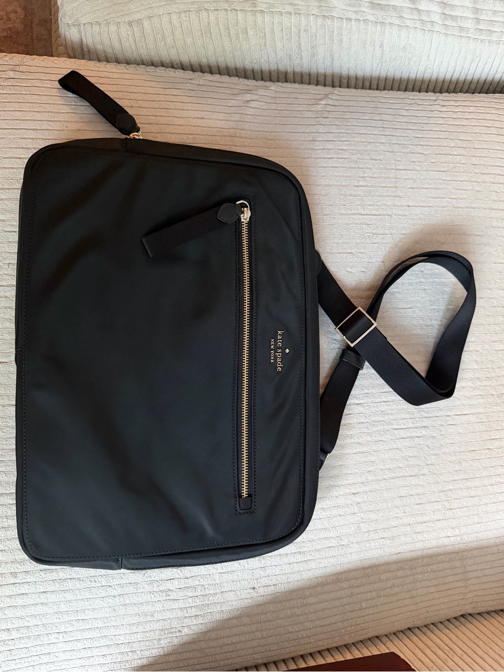 kate spade Black Nylon Laptop Crossbody Bag